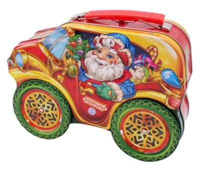 China Recycled Materials Produce Hot New Custom Kids Gift Candy Wrapping Car Shaped Metal Lunch Tin Box for sale