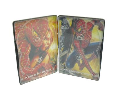 China Recycled Materials Fabricate Custom Storage 4 CD Rectangular Slim Metal Box DVD Tin Case for sale