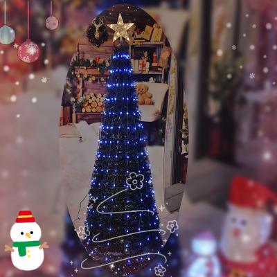 China Multifunctonal RGB Copper Wire LED Tree Light Indoor and Outdoor Colorful Digital Pixel Christmas Tree Light Foldable Green Lawn Copper Wire Shop Lawn for sale