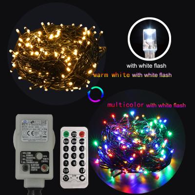 China Warm White Multicolor Christmas LED String Light Twinkly RGB Changing With White Lightning, Plug In With Remote Control Outdoor for sale