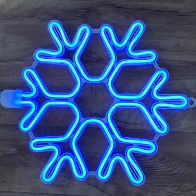 China Outdoor LED Snowflake Pattern Holiday Lighting Decorative Christmas Snowflake LED Rope Tube Lights Led Neon Rope Pattern Light For Wall Fence Garden for sale