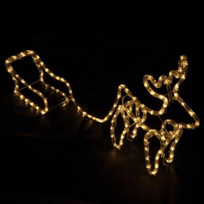 China Outdoor Lights Best Quality Christmas LED Rope Light Reindeer With Sleigh 3d Led Christmas Rope Light Street Led Pattern Light Waterproof Garden for sale