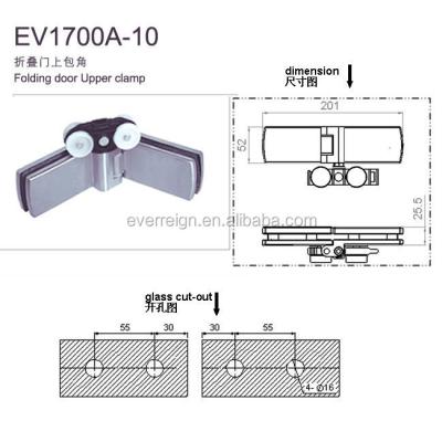 China Glass Panels Glass Folding Door Hardware (EV1700A-10) for sale