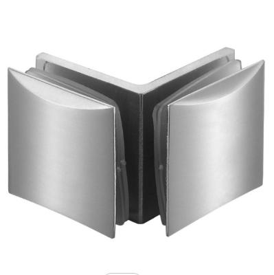 China Glass Door Glass to Glass Clamp 90 Degree Corner Stainless Steel Shower Door Clips for sale