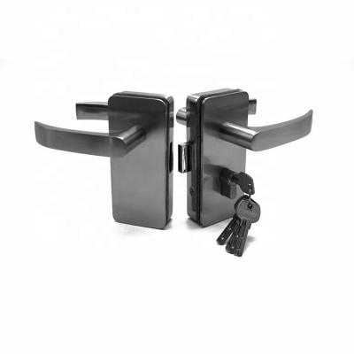 China Office / Hotel Hot Sale Design Glass Door Handle Lock Stainless Steel With Key for sale