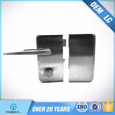 China Office / Hotel Glass Door Lock With Handle Sliding Door Frameless Door Lock Stainless Steel for sale