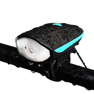 China Keep Safety While Riding Super Light Cycle 7588 Rechargeable USB Bike Bell Speaker Headlight Bicycle Lights With Horn for sale