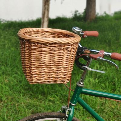 China Handmade High Quality Viable Small Front Wicker Cart Basket Bicycle from Sundayhome for sale