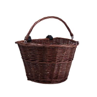 China Viable Basket of Willow Handle Bicycle Hanging Wicker woven by Sundayhome for sale