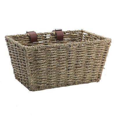 China Sundayhome Sustainable Top Selling Plant Plankton Wall Decor Natural Woven Bicycle Handlebar Storage Basket for sale