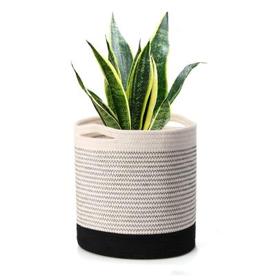 China Large Flower Pots and Planters Sundayhome Eco-Friendly Indoor Cotton Pastoral Rope Planter for sale