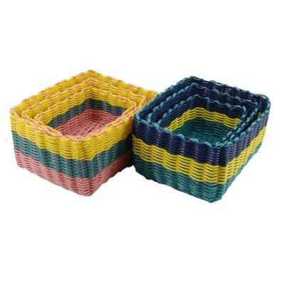 China Sundayhome Viable Hot Selling Storage Bins Rattan Storage Basket Makeup Organizer for sale