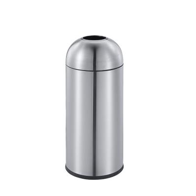 China Sustainable 50L Open Top Round , Stainless Steel Silver Standing External Bin Bins Modern for sale