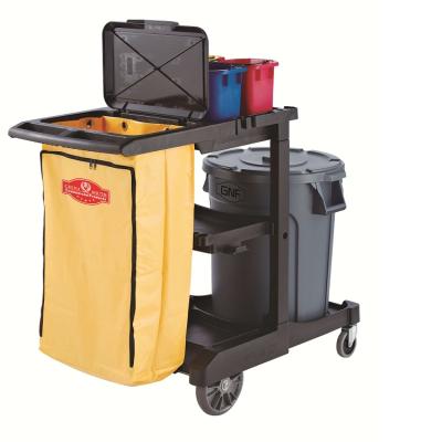 China New Design Hotel Restaurant Clubs Hospital Trolley Cart PP Black Removable Plastic Cleaning Hotel for sale