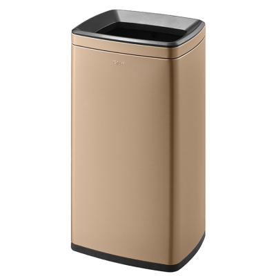 China Black Pop Stainless Steel Rectangular Waste Bin 30L Open Top Waste Bin Sustainable for sale