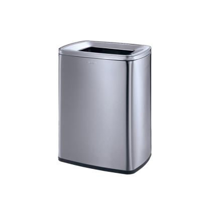 China Stainless Steel Trash Can 15L Double-configuration Waste Bin Sustainable Open Top Waste Bin Ash-Trash Bin for sale