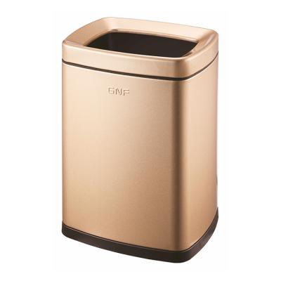 China Durable double-configuration open top fingerprint trash can 8L stainless steel waste bin ash-resistant trash can for sale