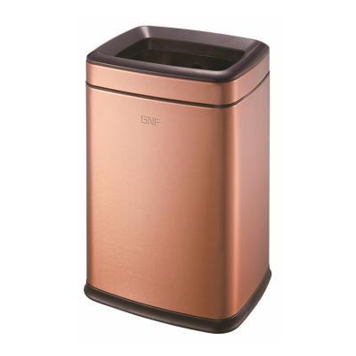 China Fingerprint proof 10L dustbin double-configuration double room dustbin viable silver open top waste bin for sale