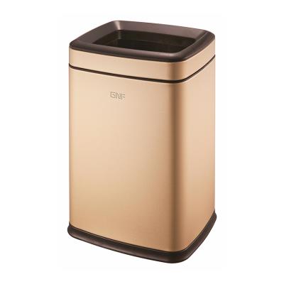 China Viable Fingerprint Proof Stainless Steel Trash Can 8L Dual-Configuration Open Top Waste Bin for sale