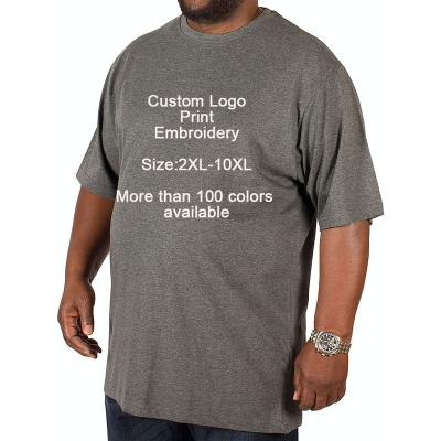 China Wholesale Custom Viable High Quality Plus Size Men's T-shirt Oversized Blank Cotton Shirts 2XL 3XL 4XL 5XL 6XL 7XL 8XL 9XL 10XL for sale