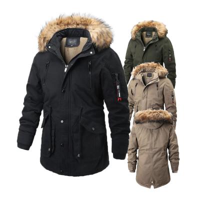 China Sustainable Cotton Plus Size Winter Anorak Longer Men Coat Jacket With Faux Fur for sale