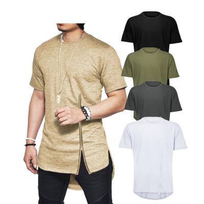 China Custom Made 100% Cotton T-shirt Anti-Shrink Men With Metal Zipper for sale