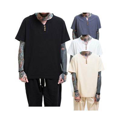 China Anti Shrink Plus Size Hemp Clothes Simple T Shirt Men For Big And Tall for sale