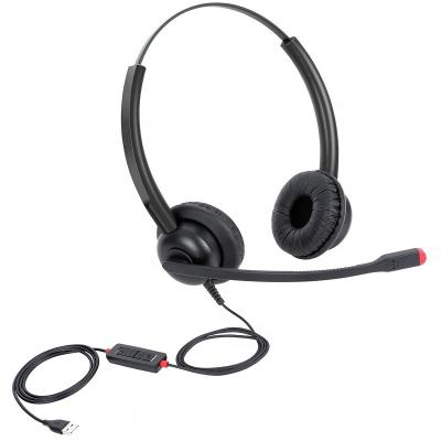 China Hearing Protection USB Headset with Microphone Noise Cancelling, Computer Headset for PC Laptop Skype Zoom Webinar Call Center Office for sale