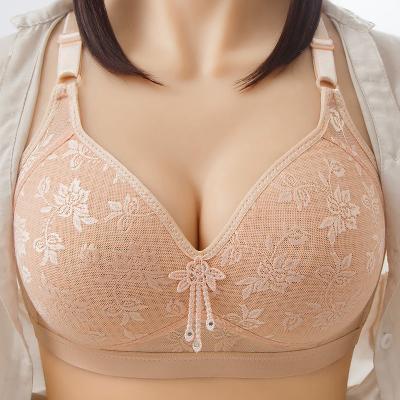 China QUICK DRY Big Chest Shows Small No Sponge CD Cup Cover Young Mothers Gather Lady Women, Underwear Large Size Women's Bra Girl Women Knitted for sale