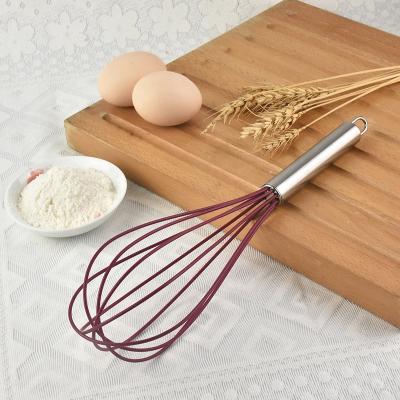 China 2021 Viable Cheap Egg Beater Instruments Cheap 12 Inch Color Egg Silicone Multi Easy Mixer Beater for sale