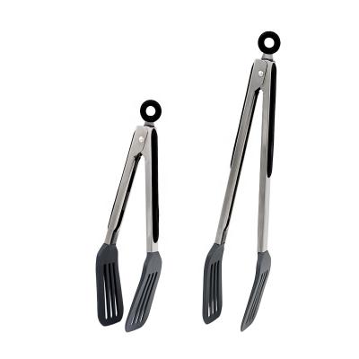 China Sustainable Food Tongs Set 2 Pcs Silicone Kitchen BBQ Tongs Tweezers GRILL Salad Biscuit Steak Clip Tongs for sale