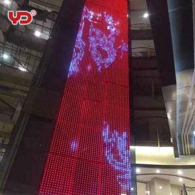 China Outdoor advertising led yard glass structure led screen transparent energy saving and long service life media facade for sale