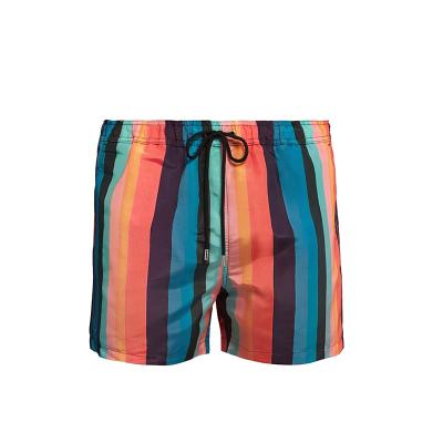 China Viable Stripe Print Multicolor Artist Sport Swim Shorts For Men for sale