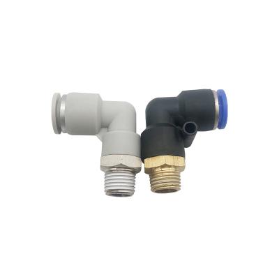 China Hotels PL Air Hose Connector Plug Quick Connector Threaded Elbow for sale