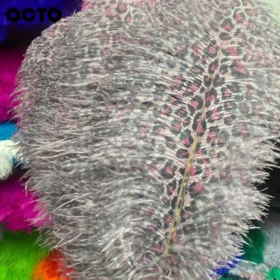 China Plume Ostrich Feathers Home Decoration Spotted Printing Ostrich Floral Leopard Print Home Festival Decoration Wedding Event Festival for sale