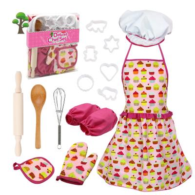 China Weiqitonghua Children Apron Kids Pretend Kitchen Toy Set For Girl Child Apron Tools Food Cocina De Juguete Baking Game for sale