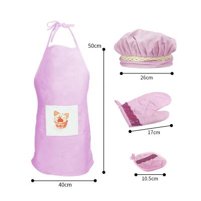 China Veitch's Fairy Tales Drinks/Food Pretend Role Play Costume Kitchen Toy Baking Cooking Accessories Children's Apron Chef Hat For Kid Girl for sale