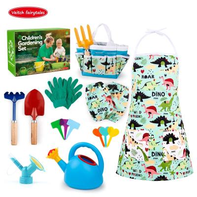 China Veitch Fairy Tales Child Gardening Equipment Set Pastoral Apron Watering Can Shovel Preschool Play Toy Gift For Girl Boy Outdoor Tool Garden for sale