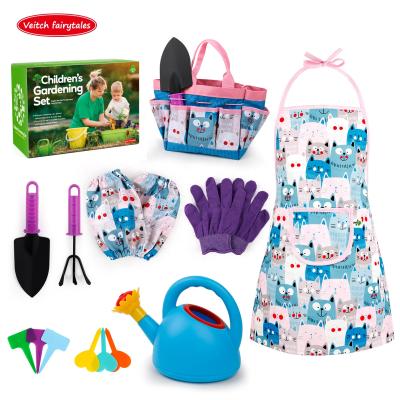 China Veitch Fairy Tales Child Gardening Equipment Set Pastoral Apron Watering Can Shovel Preschool Play Toy Gift For Girl Boy Outdoor Tool Garden for sale