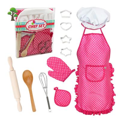 China Set Veitch Fairytales Custom Kids Chef Hat Apron Costume Pretend Play Cooking Tools Boy Girl Bakeware Kit Kitchen Toy Set For for sale