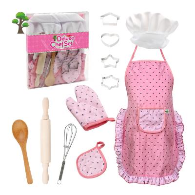 China Weiqitonghua Kids Apron Kids Pretend Play Food Cooking Baking Child Toy Kitchen Set For Girl Play Tools Apron for sale