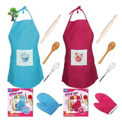 China Chef Role Play Child Apron Costume Kids Dress Up Game Cooking Tool Kits Kids Girl Boy Baby Toddler Baking Toy Set For Kids for sale