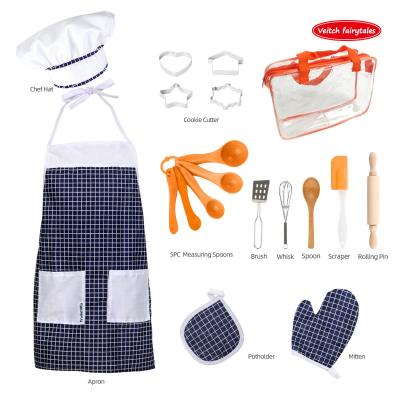 China Weiqitonghua Kids Apron Kids Pretend Cooking Tools Apron LOS Ninos De Juguetes Para Play Food Kitchen Set Toy For Girl for sale