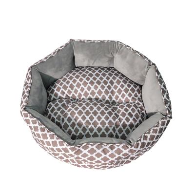 China Viable Wholesale Pet Supplies Custom Soft Pattern Pet Bed Cat Dog Nest For Small Medium Large for sale