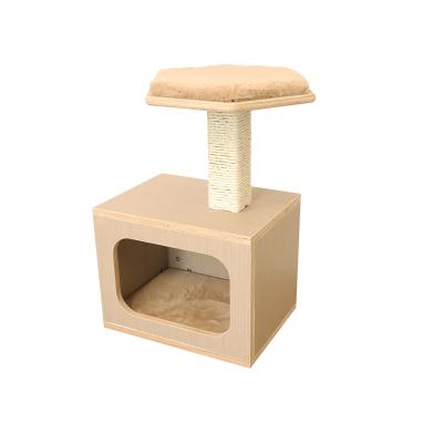 China Wholesale New Design Luxury Sustainable Cat Tree Tower House Solid Wood Custom Eco Friendly Pet Cat Nest for sale