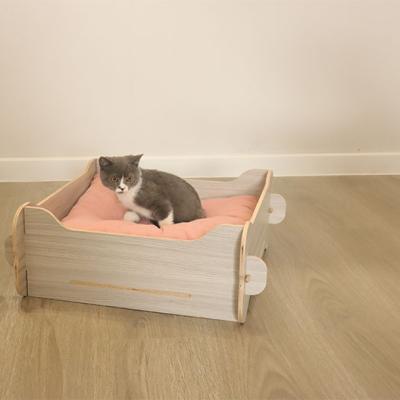 China Custom High Quality Breathable Indoor Wooden Pet Bed Winter Keep Warm Pet Houses Soft Bed For Big Cat Dog for sale