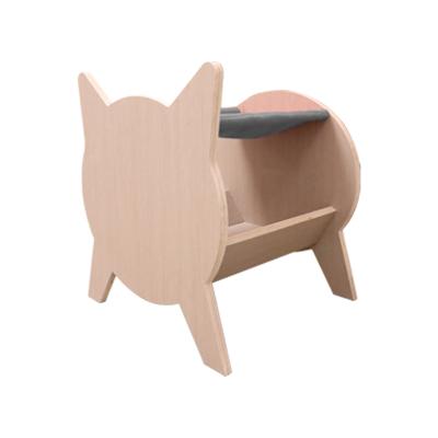 China Viable Pet Supplies Cat Head Luxury Cat Furniture Factory Creative Wholesale Of Simple Wooden Cat Beds for sale