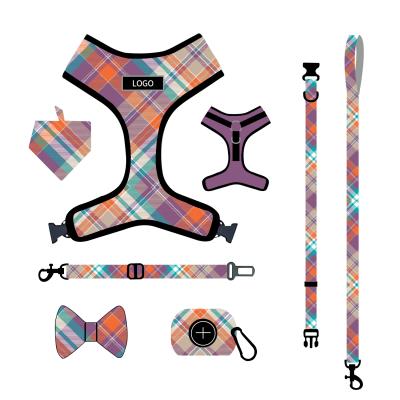 China DETACHED Top Selling Customized Printing Design Dog Harness Leash And Collar Set Dog Chest Strap for sale