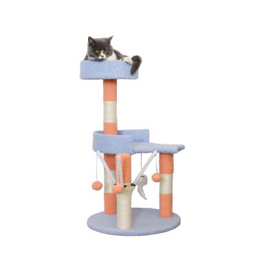 China New Design Pet Products Cat Sustainable Tower Tree Single Cat Liner Cardboard For Cats Interactive Toys for sale