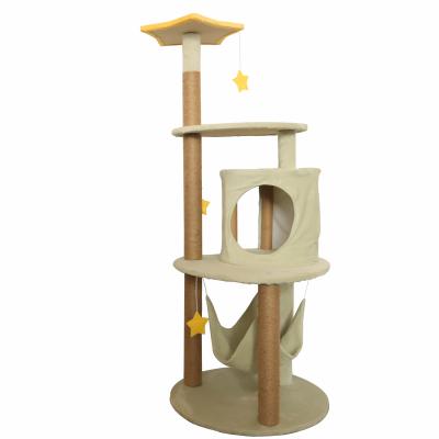 China Hot-selling durable high quality soft pet comfortable Amazon climbing frame cat scratcher mail tree hammock for sale